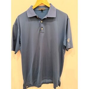 Peter Millar Summer Comfort Blue Polo Shirt Short Sleeve Embroidered Logo Mens M